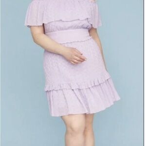 Lane Bryant Lavender Ruffle Mini Dress